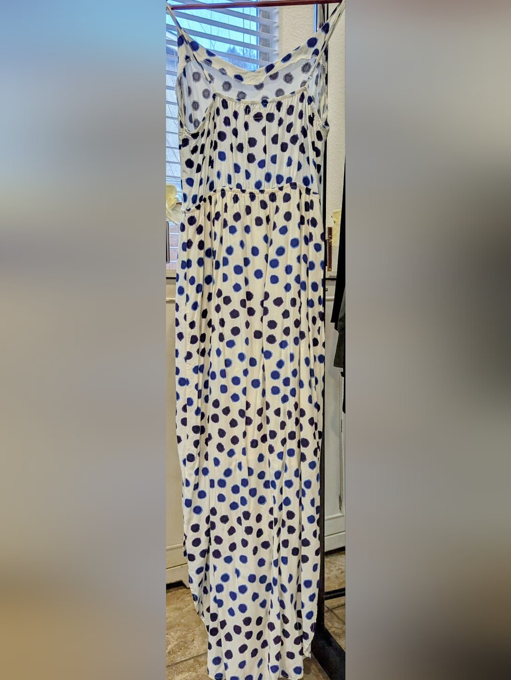 Polka Dot Maxi Skirt - Blue Dot Print